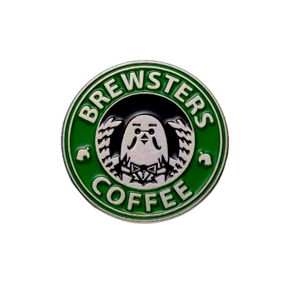 Brewster’s Coffee ACNH inspired enamel brooch pin